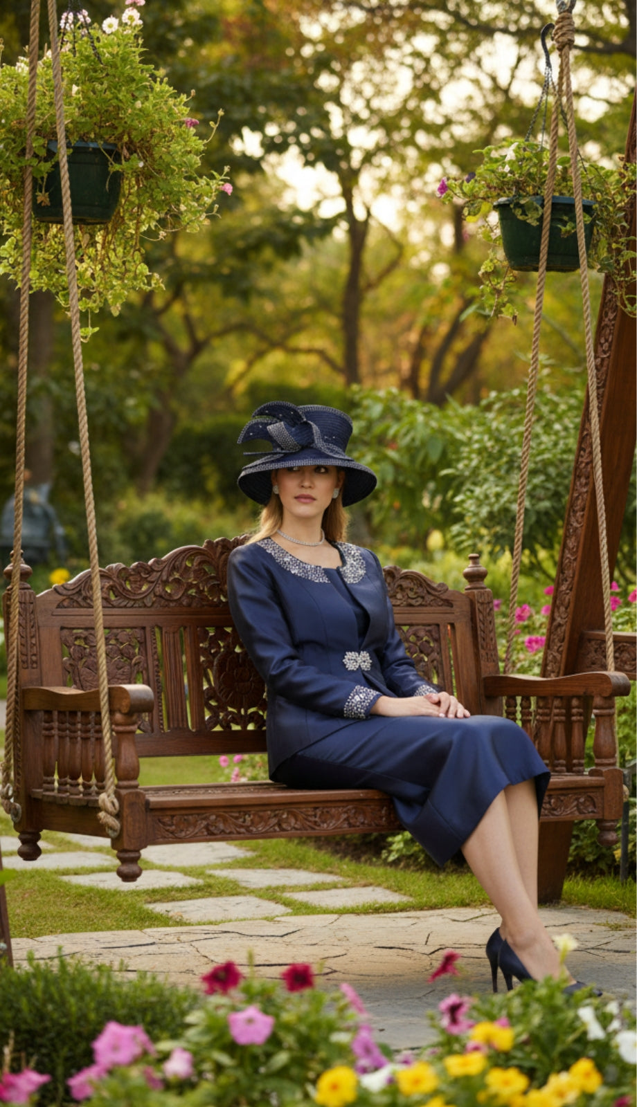 Lily And Taylor 3800-NVY Church Suit