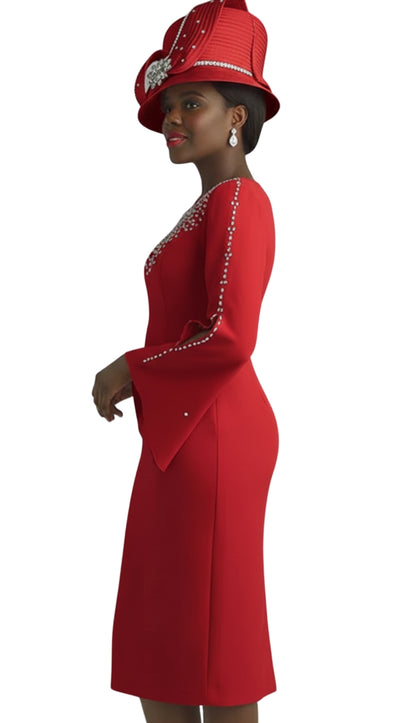 Lily And Taylor 3889-RED-IH Church Dress