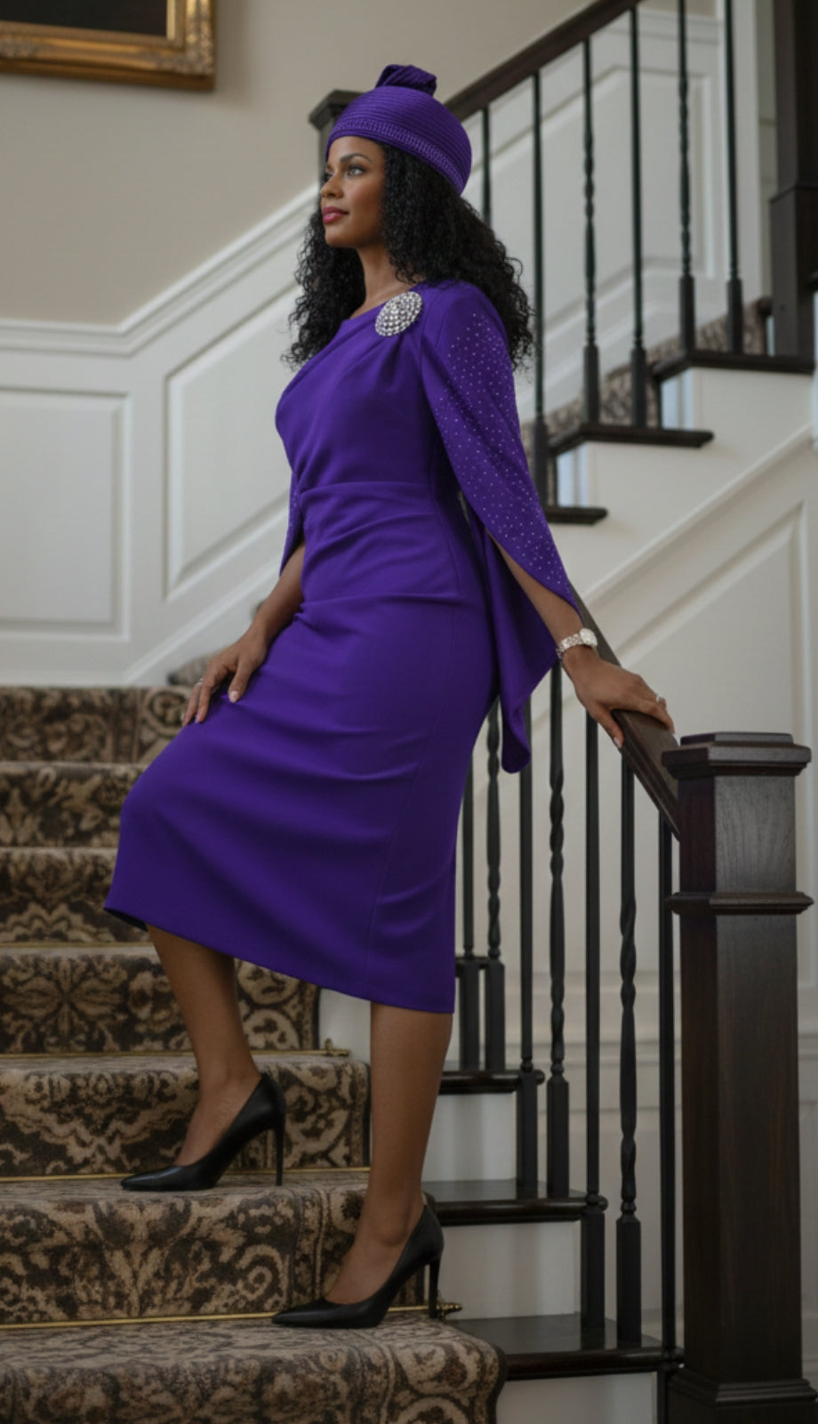 Lily And Taylor 3909-PUR-QS Church Dress