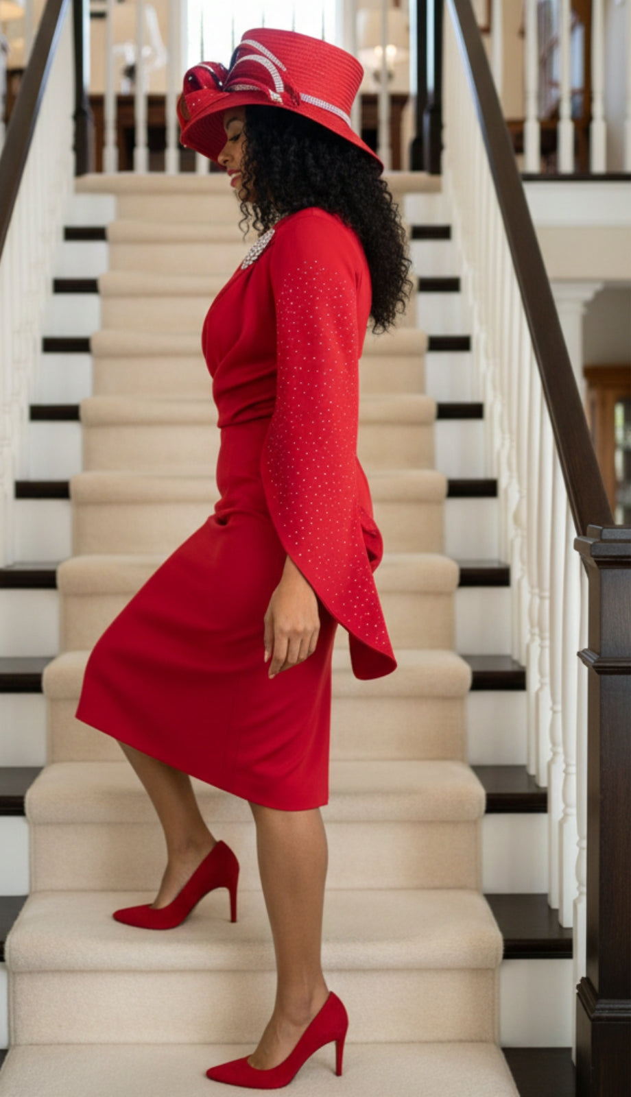 Lily And Taylor 3909-RED-QS Church Dress