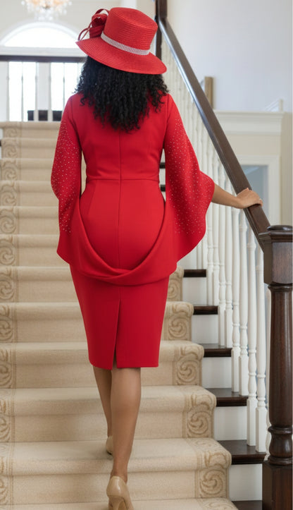 Lily And Taylor 3909-RED-QS Church Dress