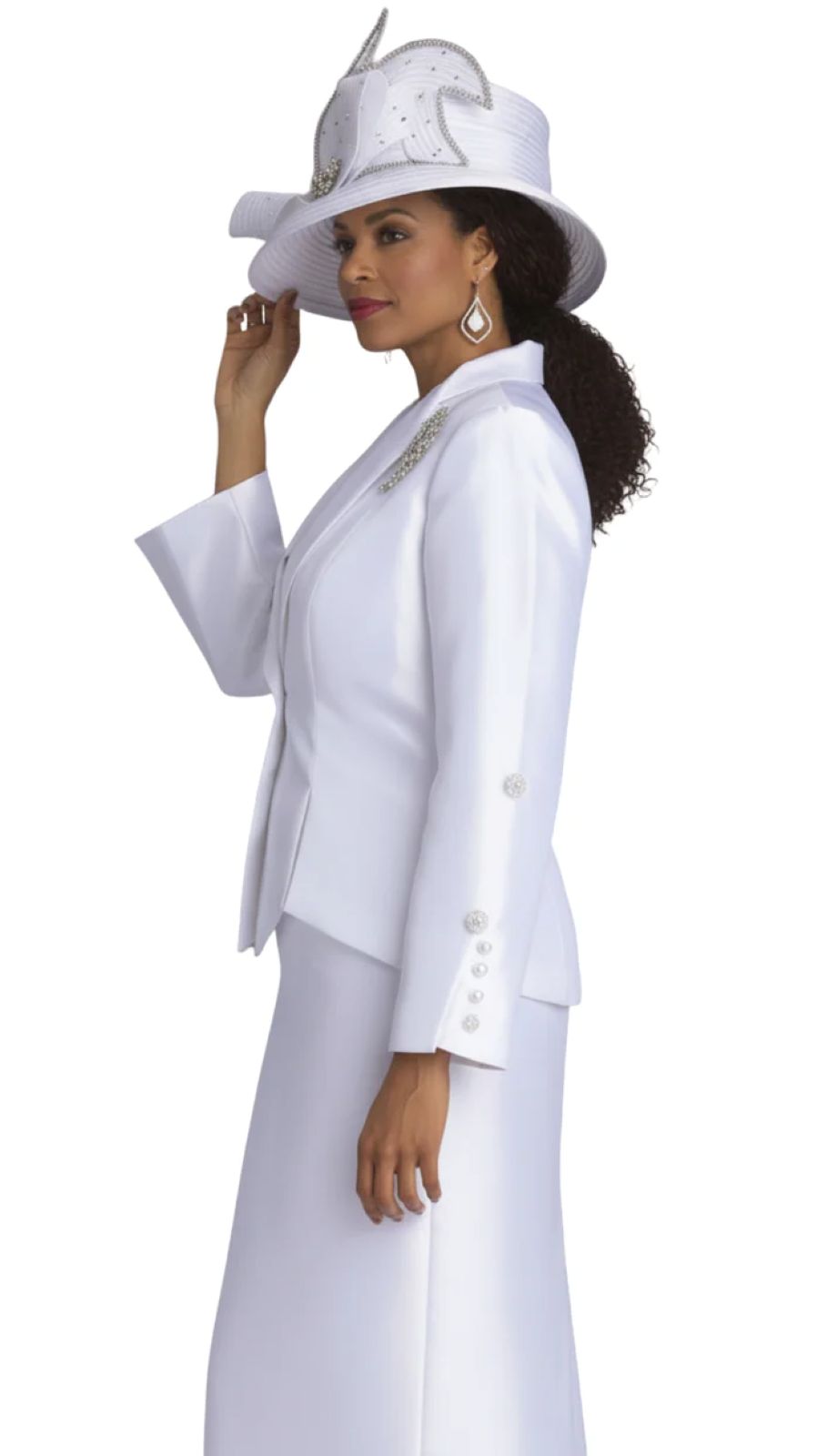 Lily And Taylor 4343-WHT-QS Church Suit
