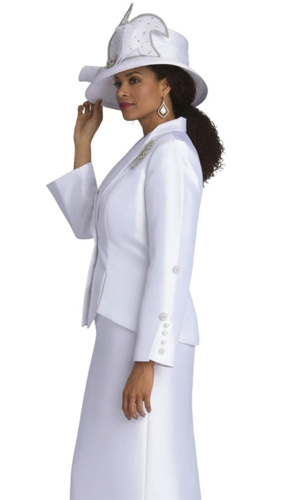 Lily And Taylor 4343-WHT-QS Church Suit