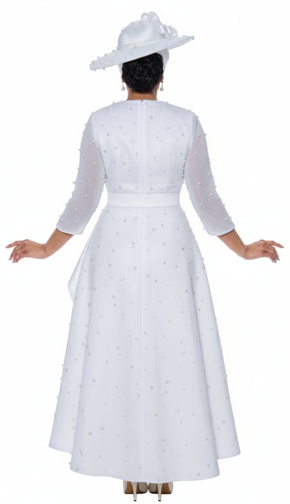 Dorinda Clark Cole 4371-WHT-QS Church Dress