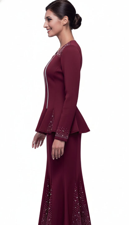 Serafina 4389-BUR Church Suit