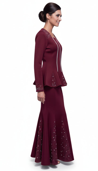 Serafina 4389-BUR Church Suit