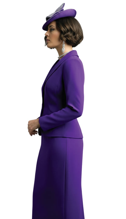 Lily And Taylor 4529-PUR-QS Church Suit