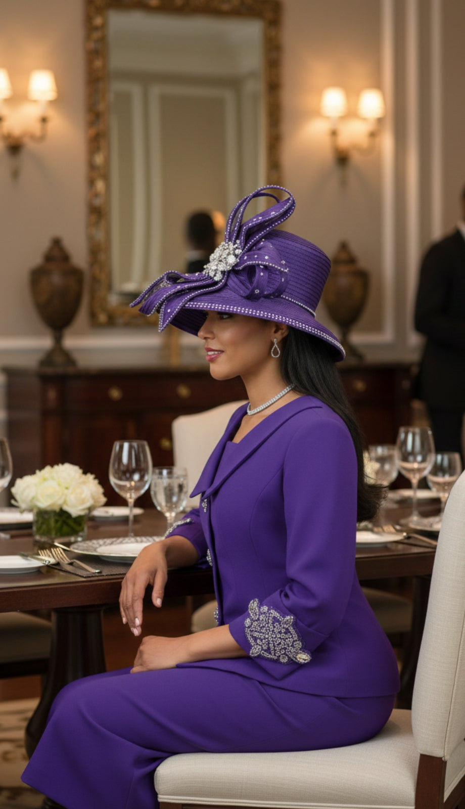 Lily And Taylor 4590-PUR-QS Church Suit