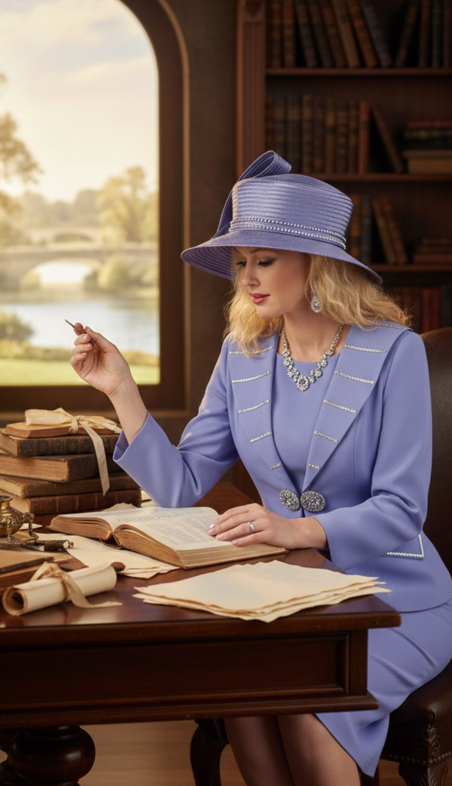 Lily And Taylor 4624-LAV-QS Church Suit