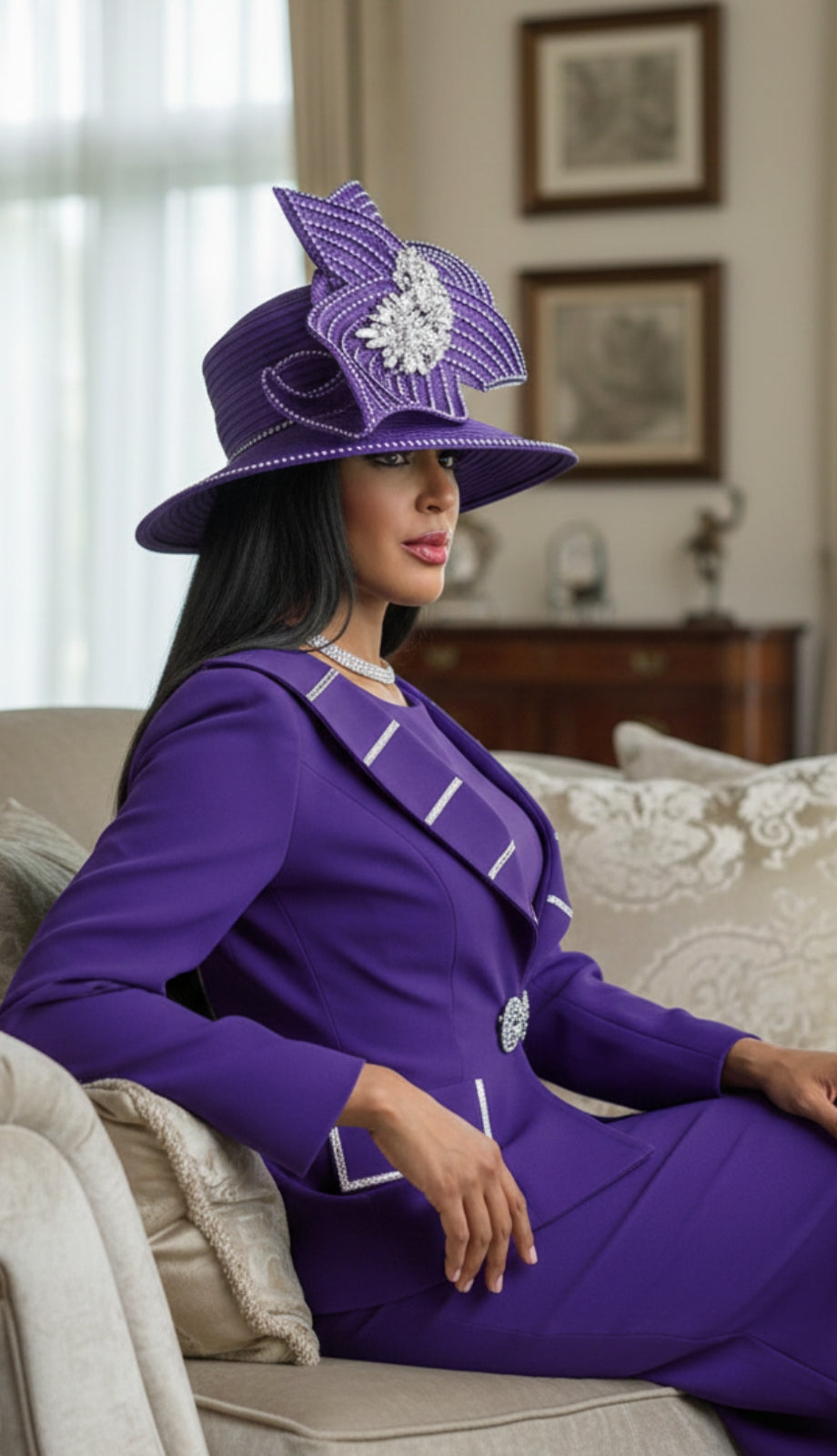 Lily And Taylor 4624-PUR Church Suit