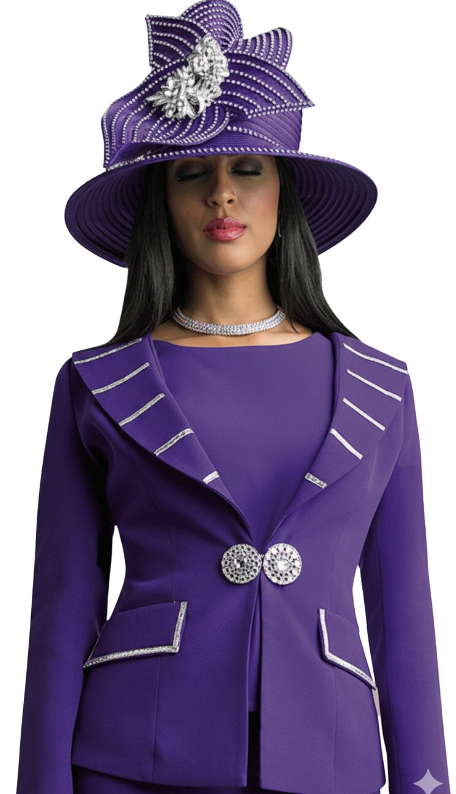 Lily And Taylor 4624-PUR-QS Church Suit