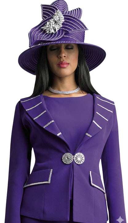 Lily And Taylor 4624-PUR-QS Church Suit