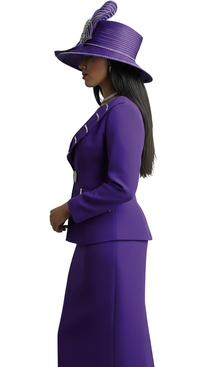 Lily And Taylor 4624-PUR-QS Church Suit