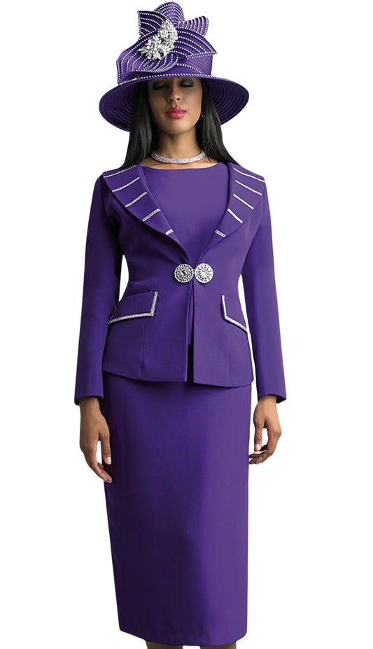 Lily And Taylor 4624-PUR-QS Church Suit