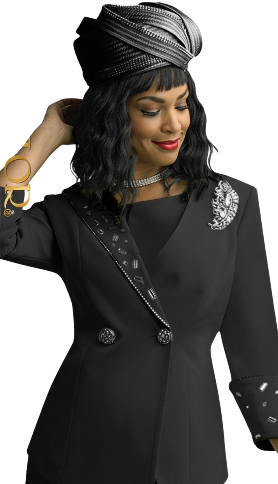 Lily And Taylor 4638-BLK-IH Church Suit