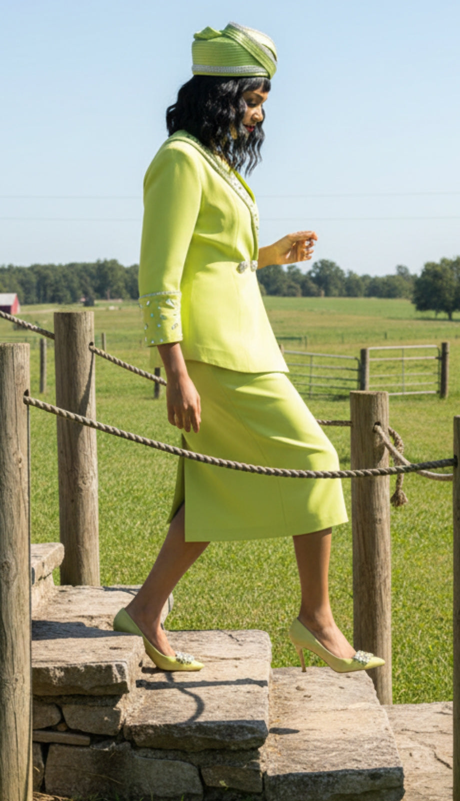 Lily And Taylor 4638-KIWI Church Suit