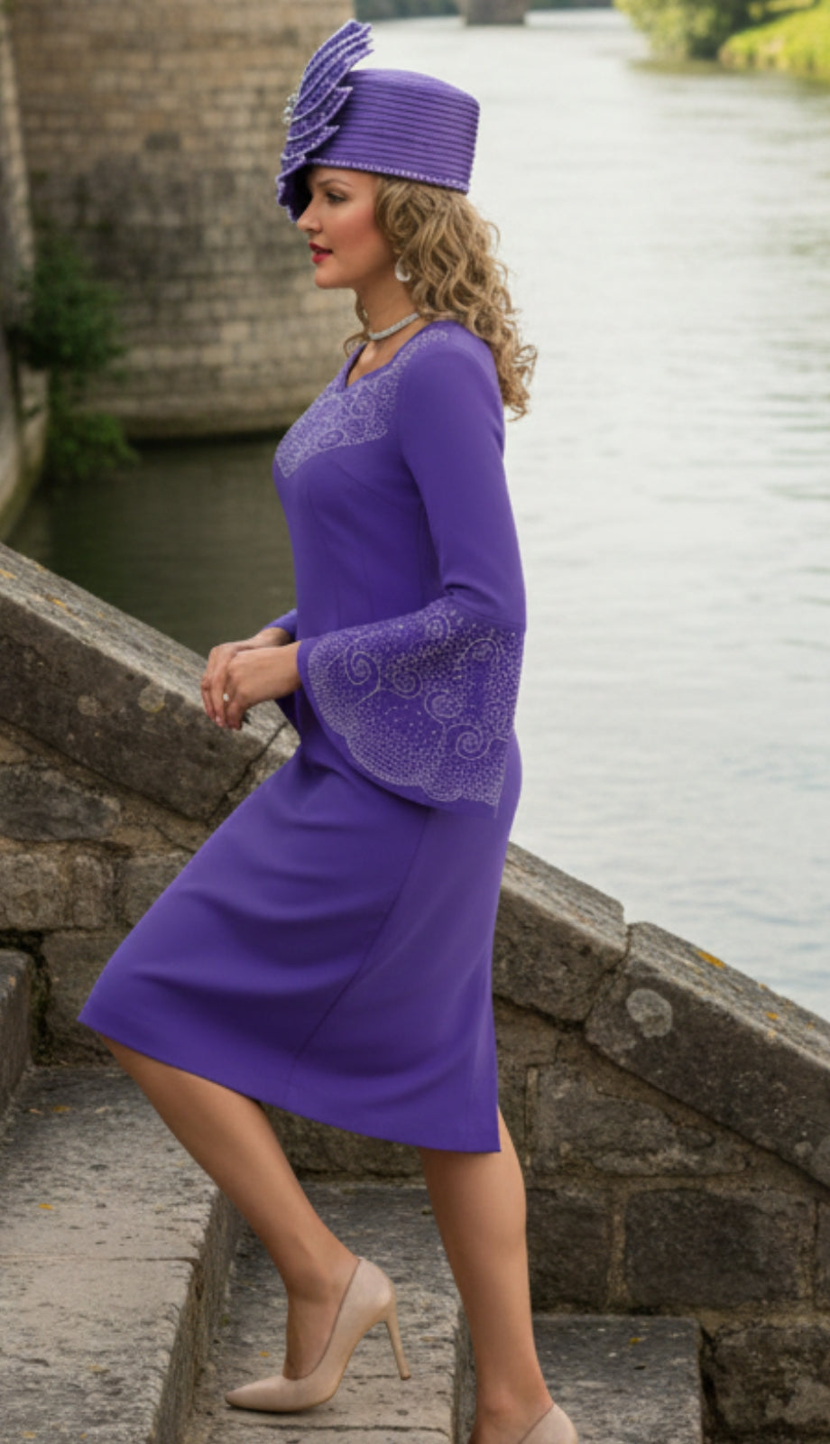 Lily And Taylor 4682-PUR Church Dress Church Dress