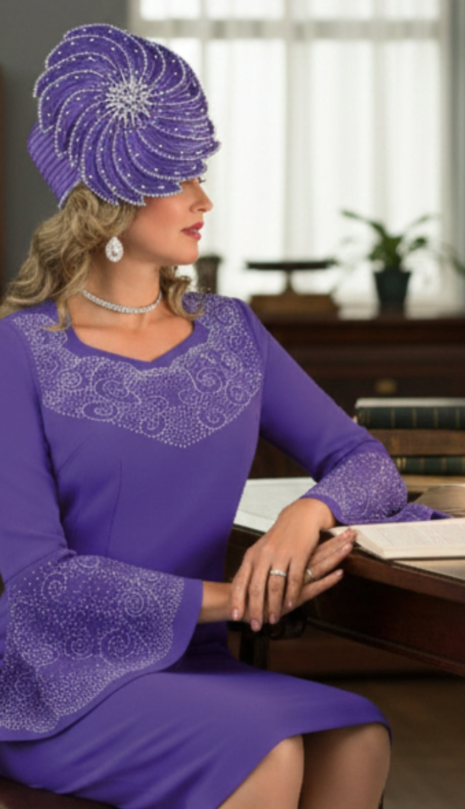 Lily And Taylor 4682-PUR Church Dress Church Dress