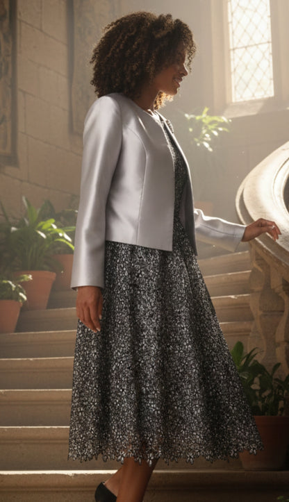 Chancele 4805-SIL Jacket Dress
