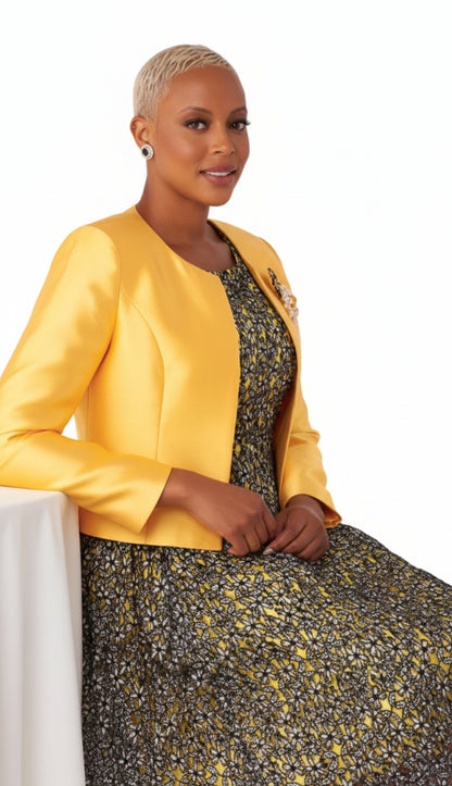 Chancele 4805-YEL Jacket Dress