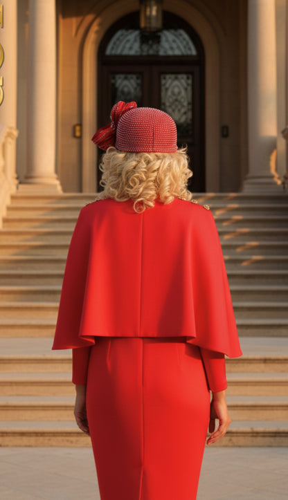 Lily And Taylor 4896-RED Knit Church Dress