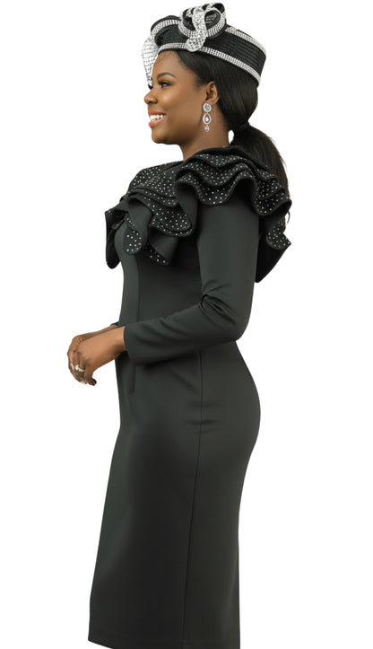 Lily And Taylor 4900-BLK Knit Church Dress