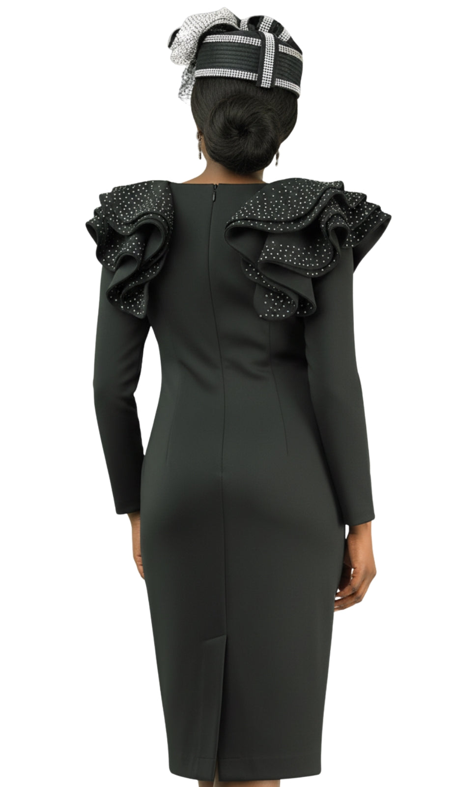 Lily And Taylor 4900-BLK Knit Church Dress