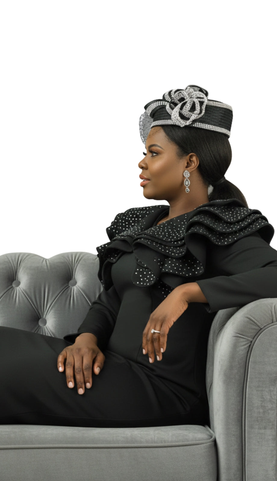 Lily And Taylor 4900-BLK Knit Church Dress