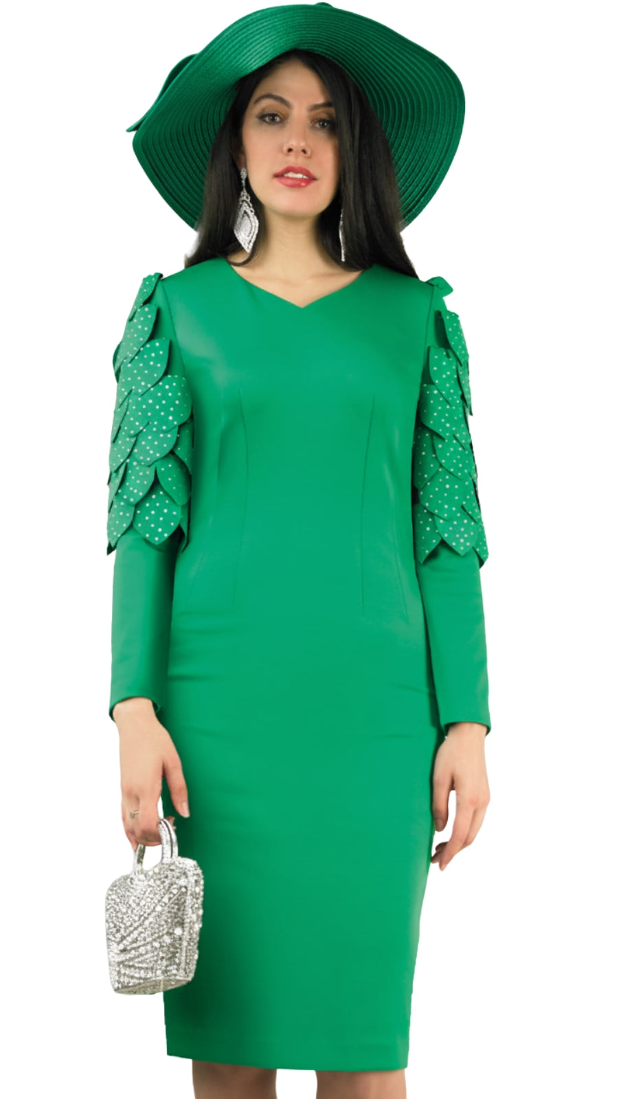 Lily And Taylor 4901-EMR Knit Church Dress