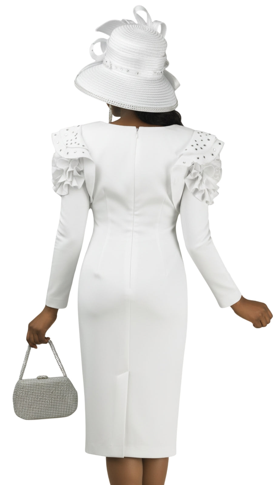 Lily And Taylor 4903-WHT Knit Church Dress