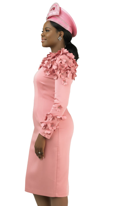 Lily And Taylor 4904-ROS Knit Church Dress Church Dress