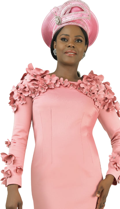 pink church dress Giovanna Dress D7208-Pink, Pink / 14