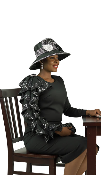 Lily And Taylor 4907-BLK Knit Church Dress