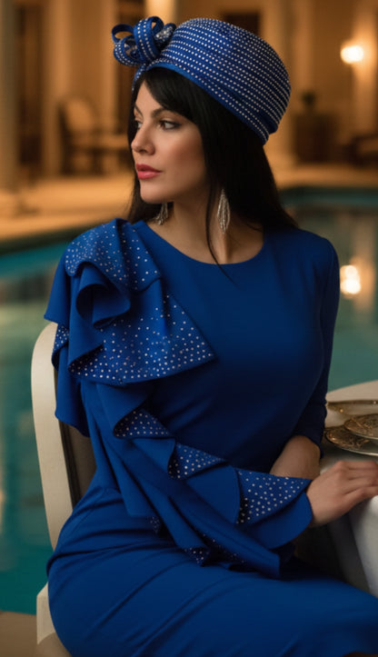 Lily And Taylor 4907-RYL Knit Church Dress