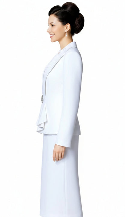 Nina Massini 5365-WHT Ladies Usher Suit