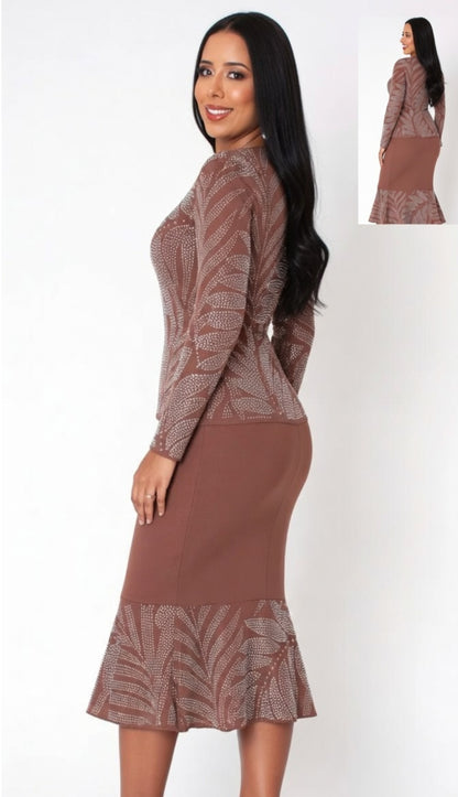 Kayla By Tally Taylor 5396-BRN Church Suit