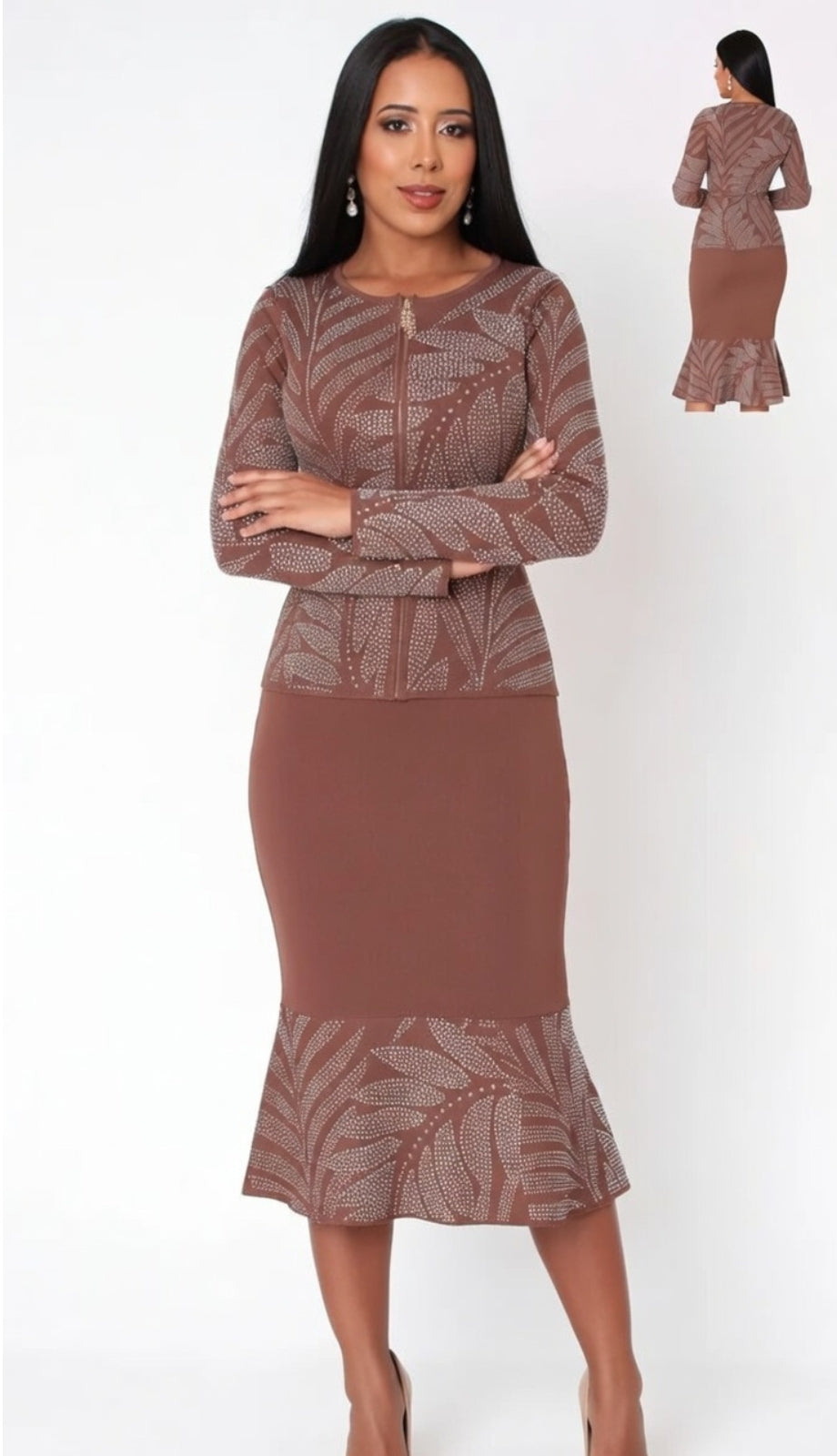 Kayla By Tally Taylor 5396-BRN Church Suit