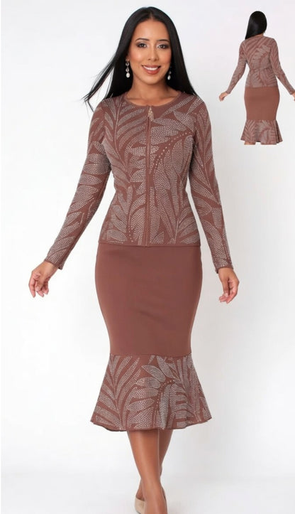 Kayla By Tally Taylor 5396-BRN Church Suit