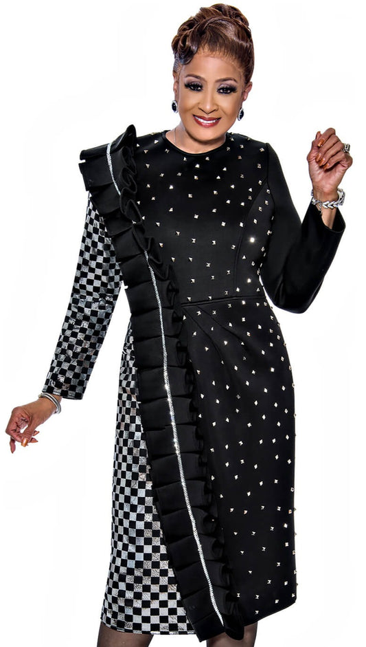 Dorinda Clark Cole 5411-BLK-QS Ladies Church Dress