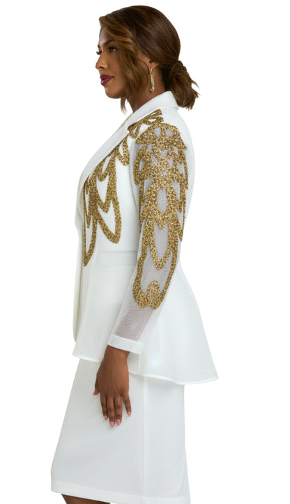 Donna Vinci 5865-WWG-QS Church Suit