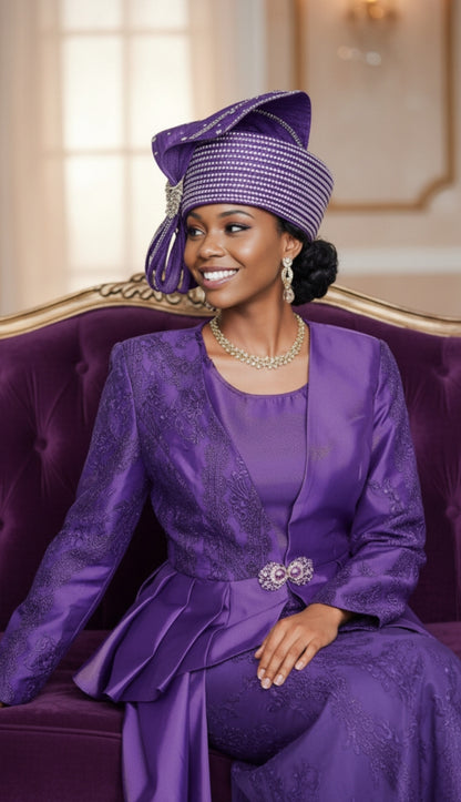 Champagne Italy 5930-PUR Church Suit