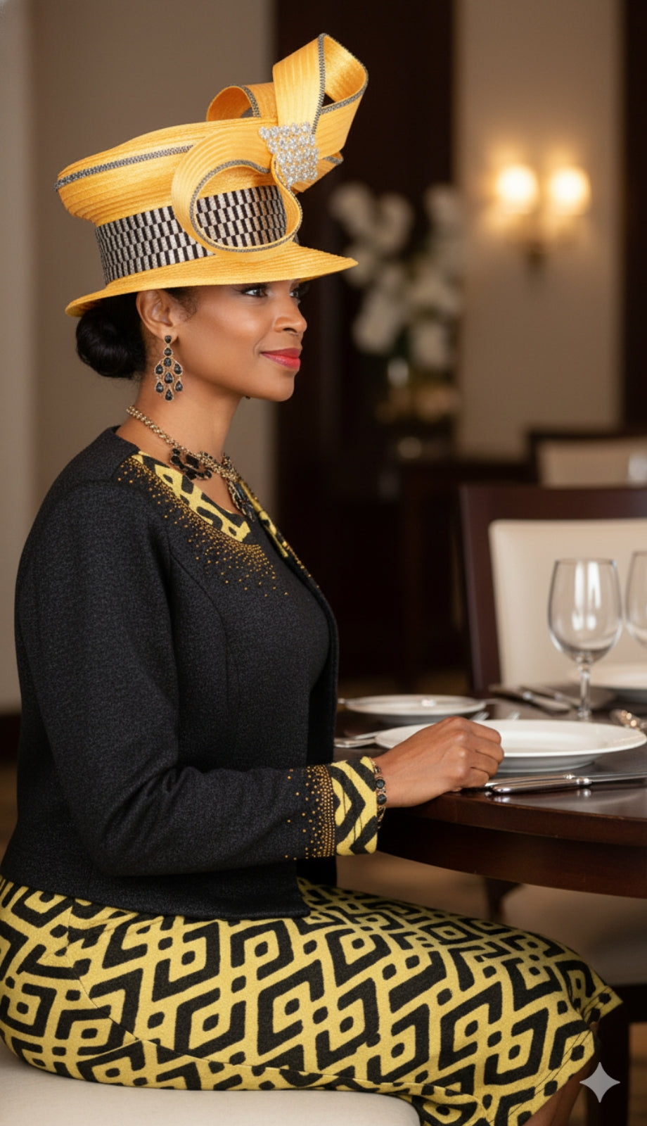 Champagne Italy Knit 5951-BLK-QS Church Suit