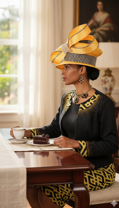 Champagne Italy Knit 5951-BLK-QS Church Suit