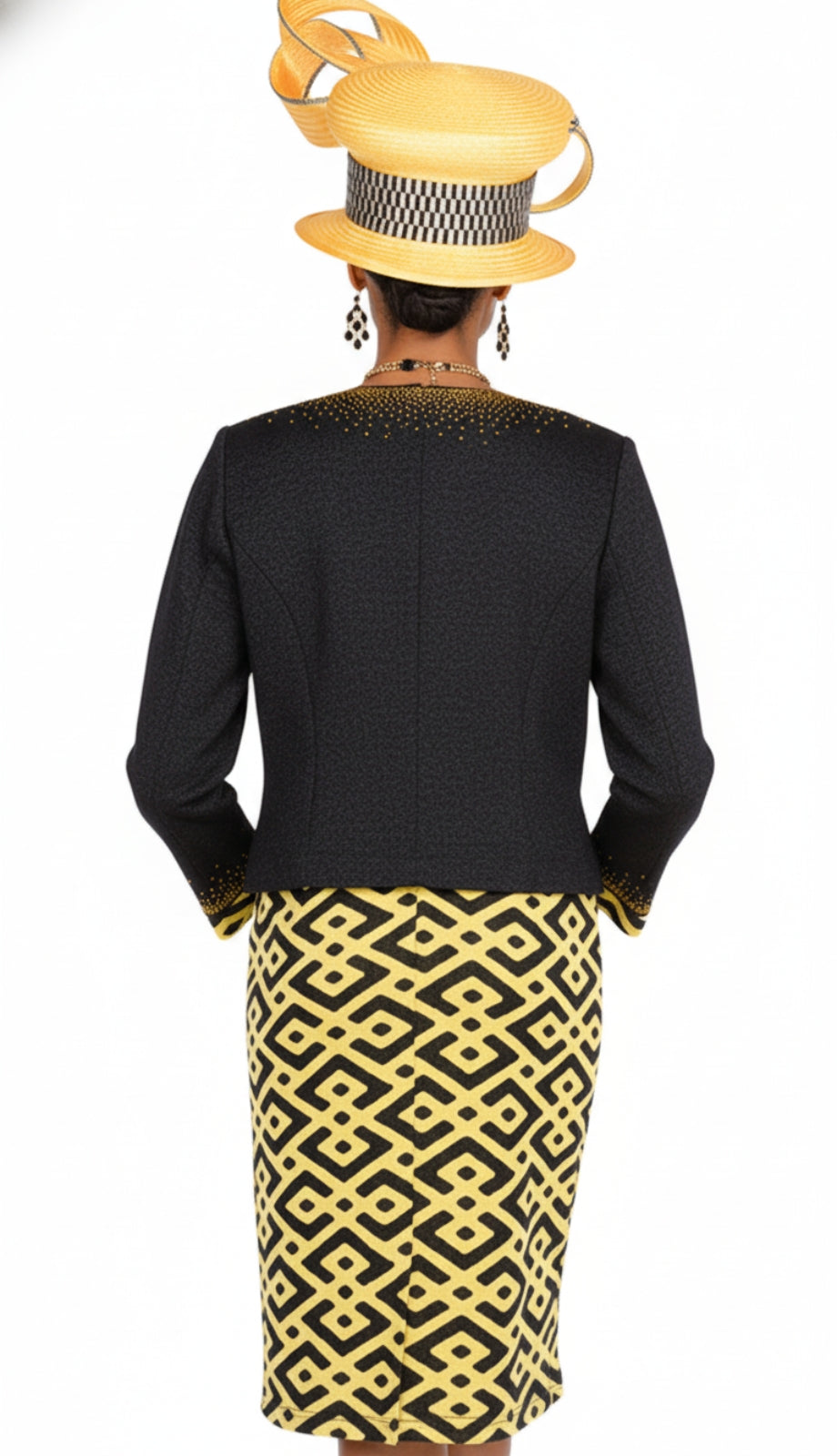 Champagne Italy Knit 5951-BLK-QS Church Suit