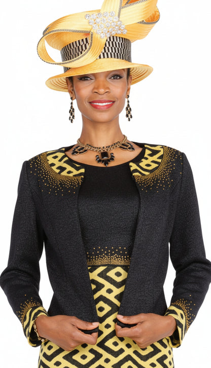 Champagne Italy Knit 5951-BLK-QS Church Suit