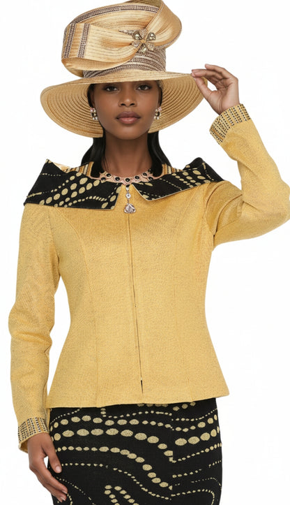 Champagne Italy Knit 5952-GLD Church Suit