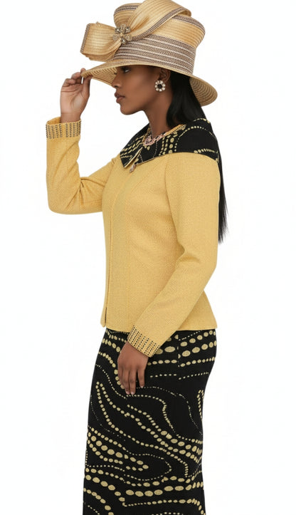 Champagne Italy Knit 5952-GLD Church Suit