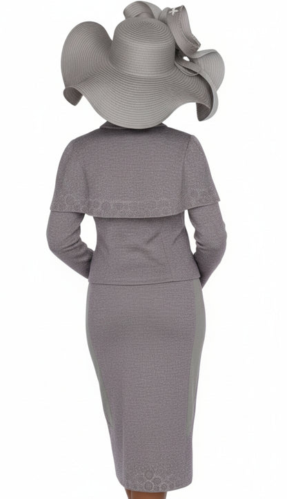 Elite Champagne Knit 5955-SIL-QS Church Suit for Women