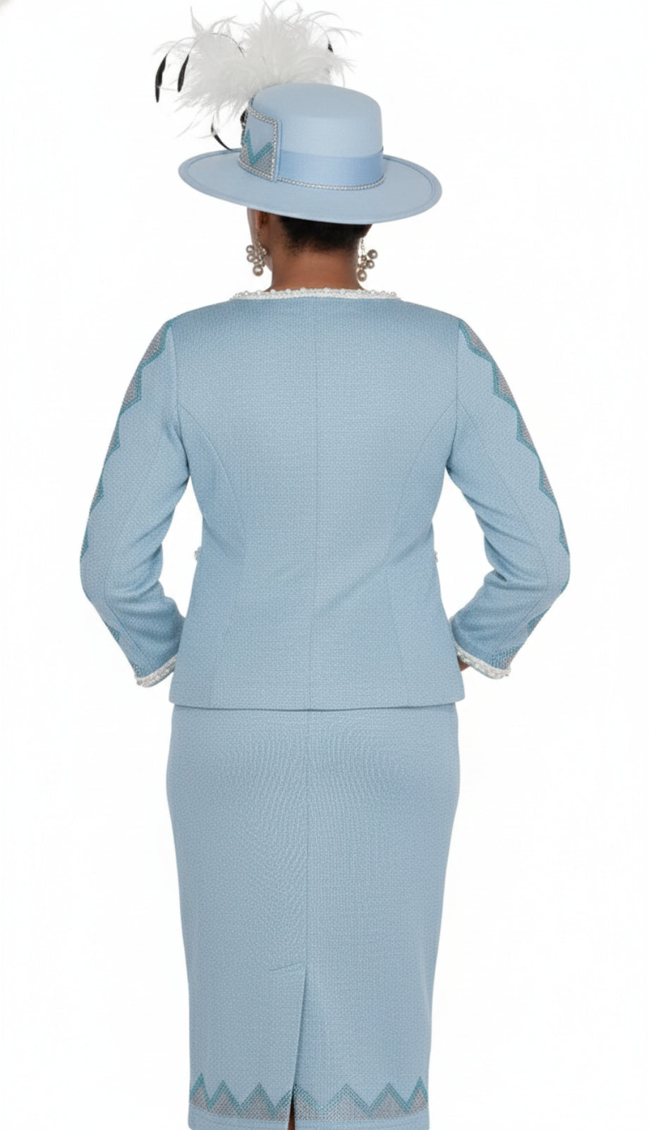 Elite Champagne Knit 5962-LTB-QS Church Suit