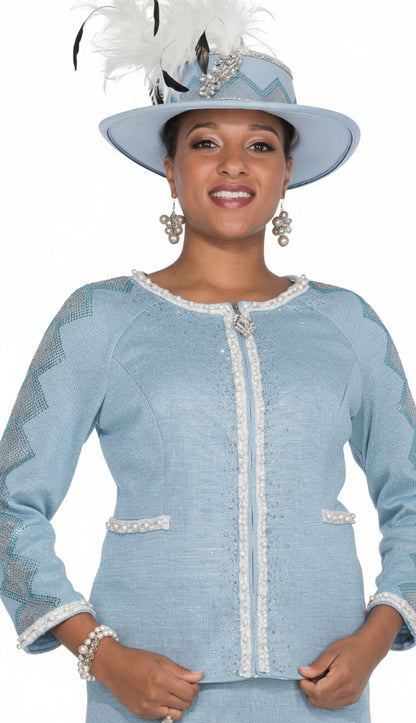 Elite Champagne Knit 5962-LTB-QS Church Suit